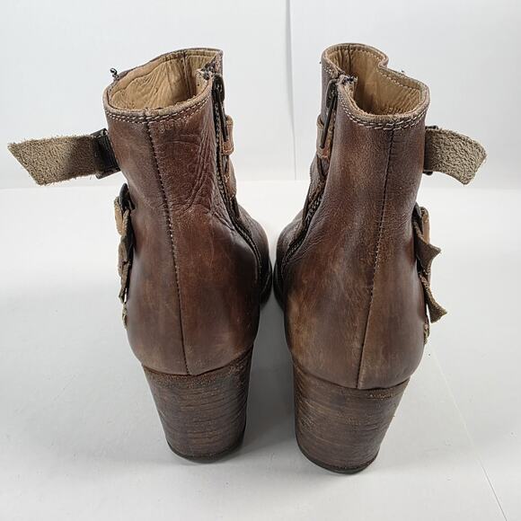 Bed Stu Cobbler Boots Womens Size 9 Brown Leather Ankle Buckle Zip Distressed - Picture 10 of 15